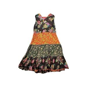 Woman Within 100% Cotton Patchwork Boho Floral Tiered Maxi Dress Womens Plus 20W